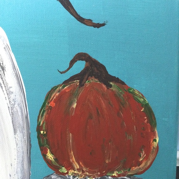 🍂 original art /Acrylic/12x12 Fall Pumpkin Wall Art - Picture 3 of 5